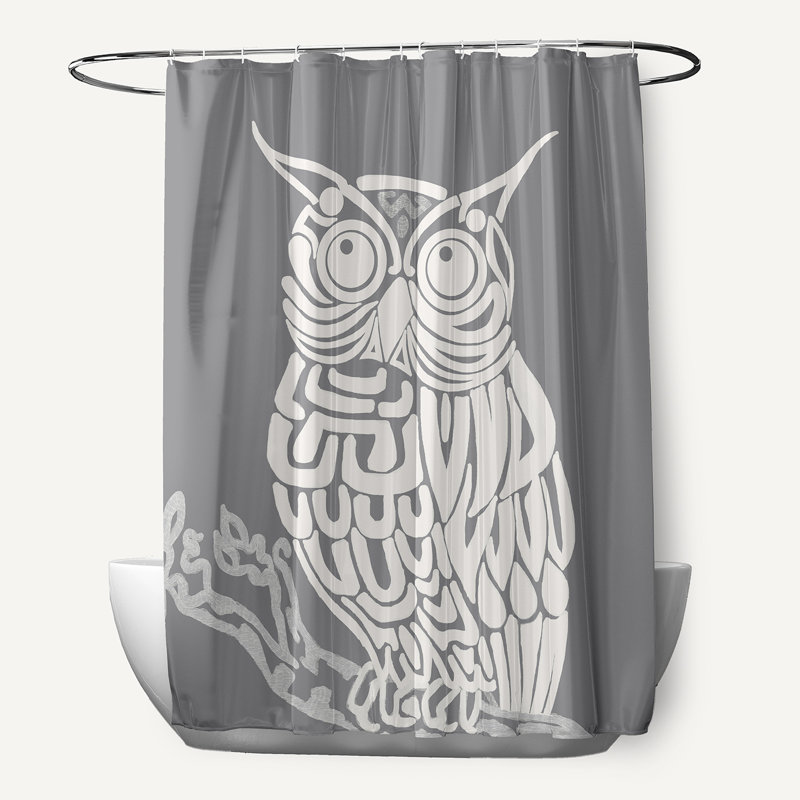 Rideau de douche simple Hootie, Gris