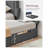 LED Bed Frame Full Size, 37.1/39.6 Inches, with Headboard and 4 Drawers, 1 USB Port and 1 Type C Port, Adjustable Upholstered Headboard, No Box Spring Needed, Dark Gray