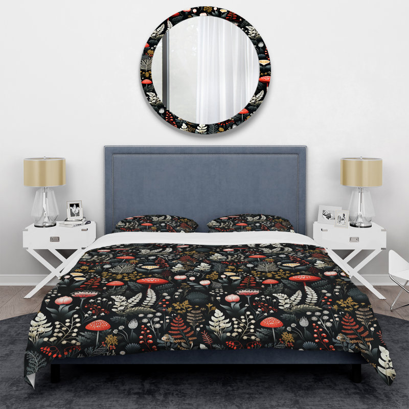 Ensemble de housse de couette Enchanted Flowers, Housse de couette pour grand lit et 2 taies décor