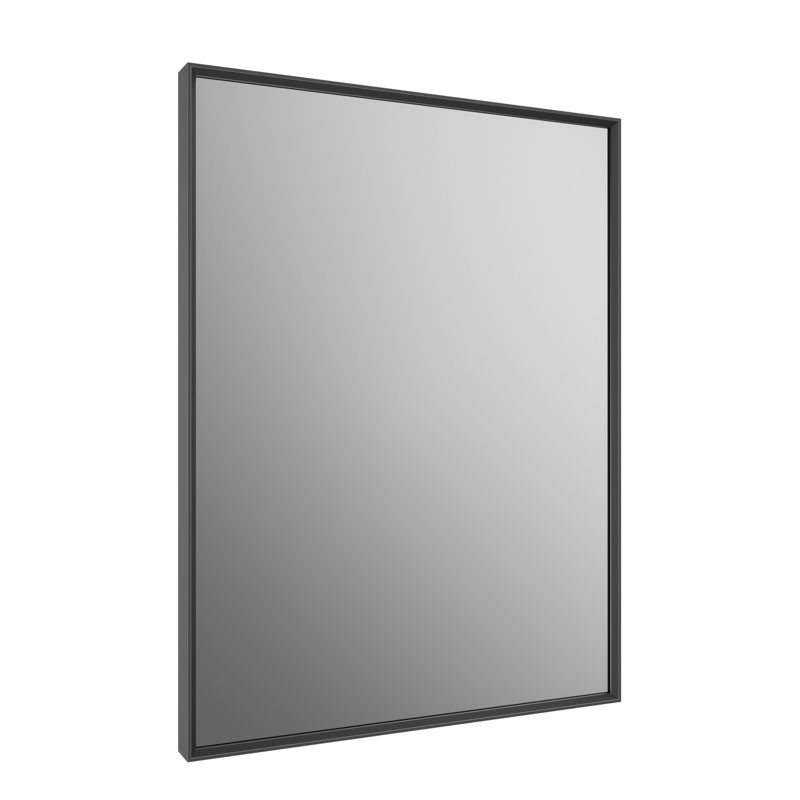 Miroir de salle de bain rectangulaire, 24 po x 32 po, Noir mat