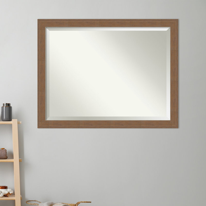 Ariele Flat Wall Mirror, 34.62" x 44.62", Distressed Brown