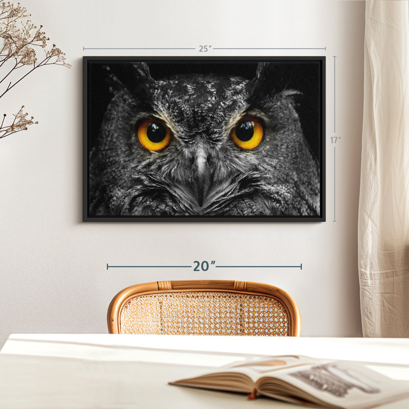 «Yellow Eyed Owl Wall Art», H 17 po x l 25 po