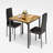 Ergonomic Leather 3-Piece Dining Set - Water-Resistant, Space-Saving For Small Spaces-516323145