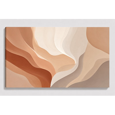 Large Abstract Canyon Wall Art Terracotta Beige Modern Desert Inspired Canvas Artwork Boho Living Room Bedroom Decor 24x36 Inch Canvas Print - Ready t