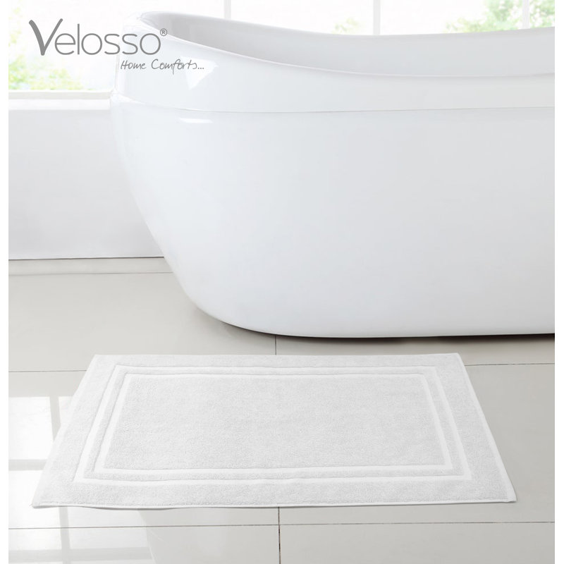Alysun Cotton Hotel Bath Mat, White