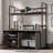 Credenza Hutch with Impact-Resistant Design, Brown finish