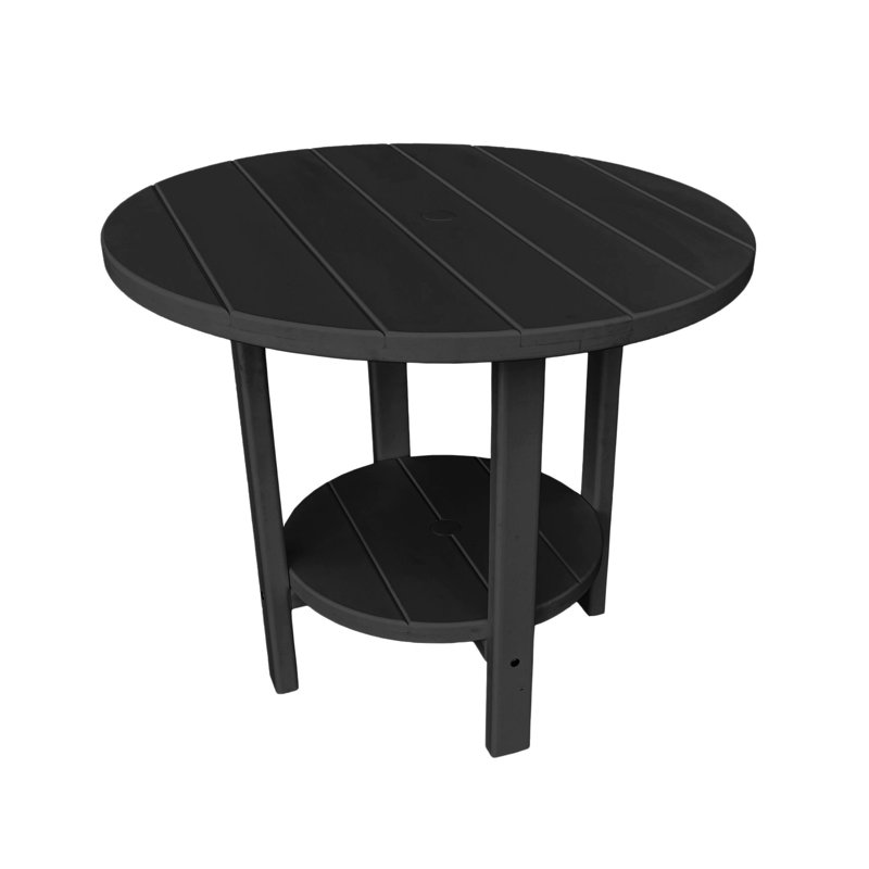 Kleinman Round Outdoor Dining Table , 35.5'' in. W 35.5'' in. D, Black
