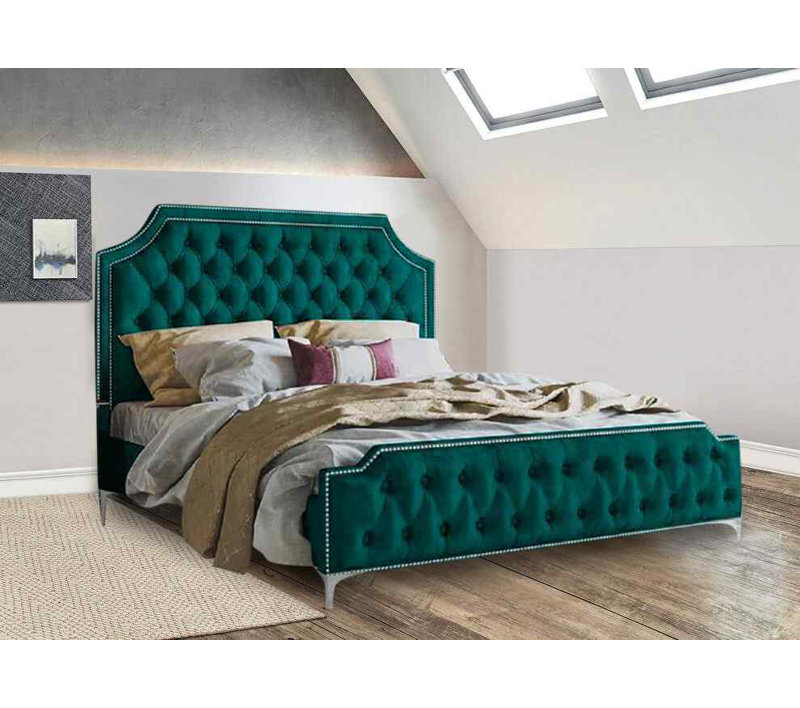 Upholstered Bed, Single (3'), Green