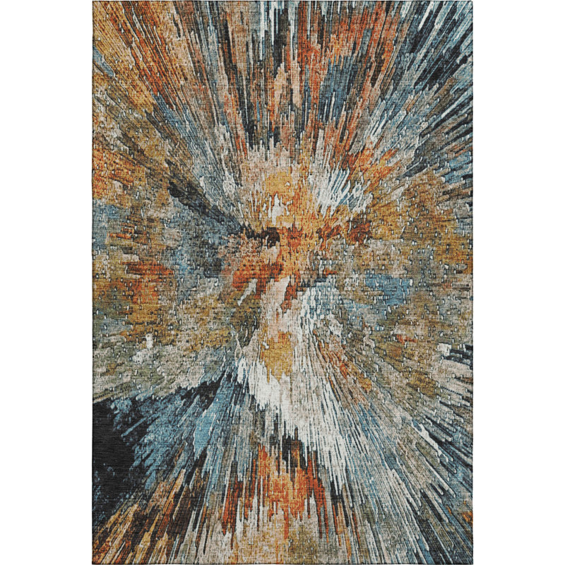Premium Machine Washable Mayfield AMF2283 Abstract Rug, 3' x 5', Taupe