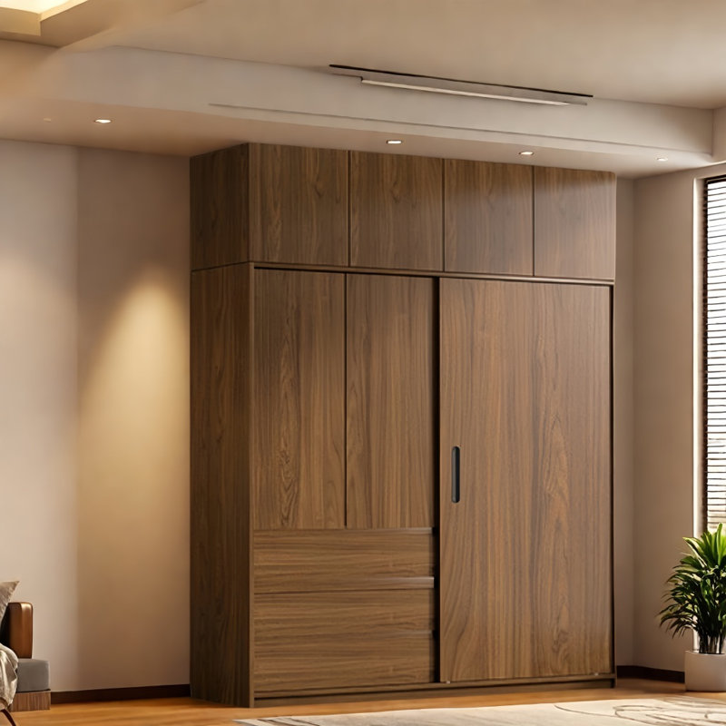 Garde-robe simple foncé classique, H 94,49 po x l 55,12 po x P 23,62 po