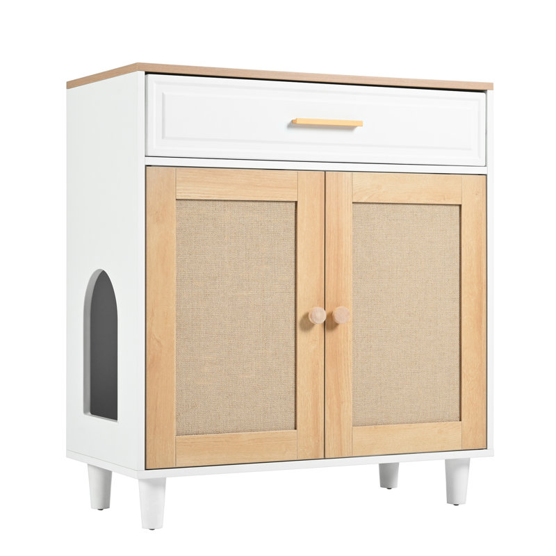 Litière pour chat avec pieds en bois massif et option de chargement