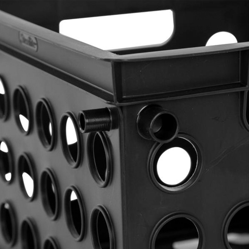 Convenient Mini Plastic Crate Set, 12-Pack, Black