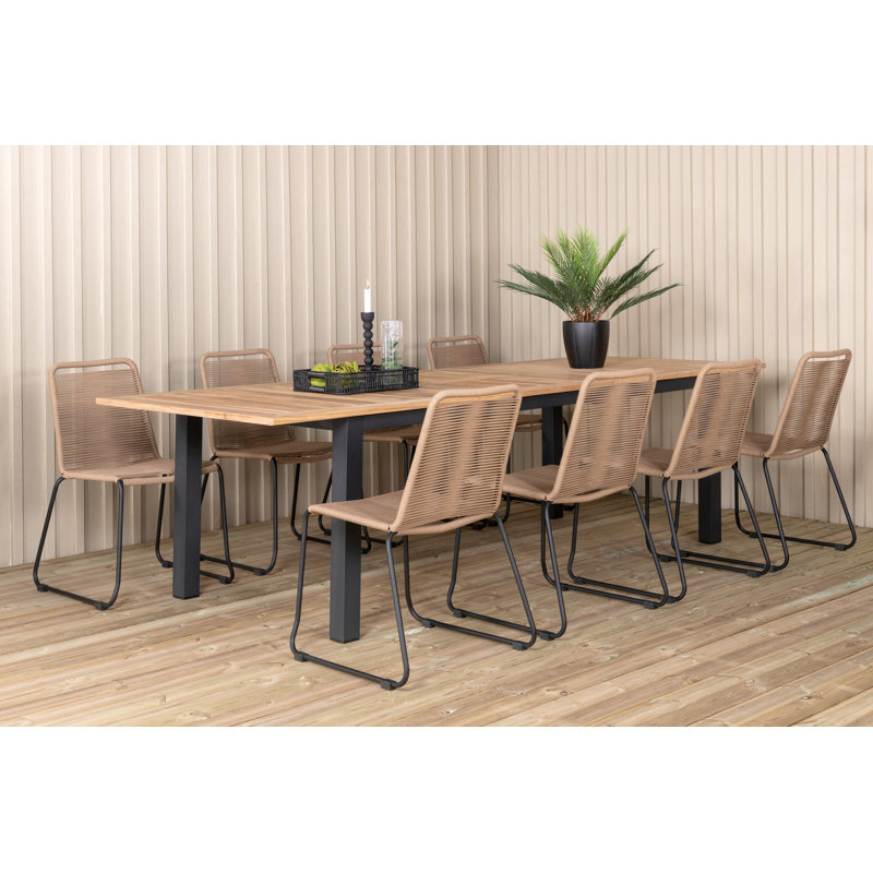 Bueford 8 - Person Dining Set, Latte