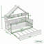 Lit plateforme en forme de maison avec lit gigogne simple et étagères intégrées-1657754864-1657754870