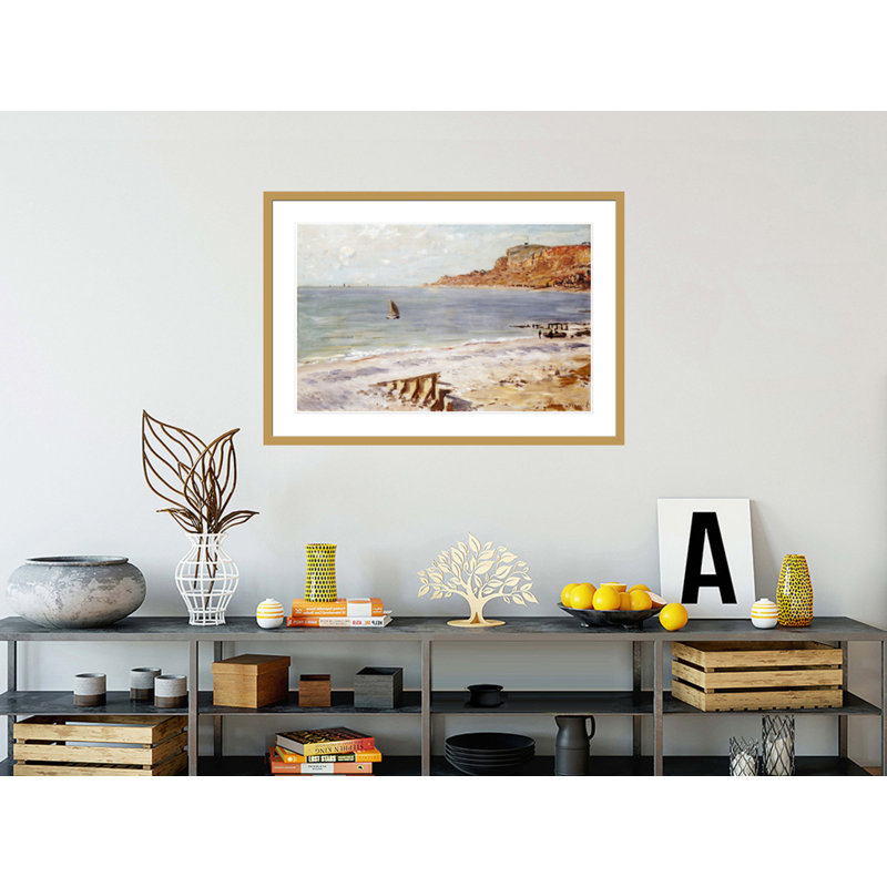 «Seascape at Sainte-Adresse» par Claude Monet, impression giclée encadrée, H 29,14 po x l 41,5 po