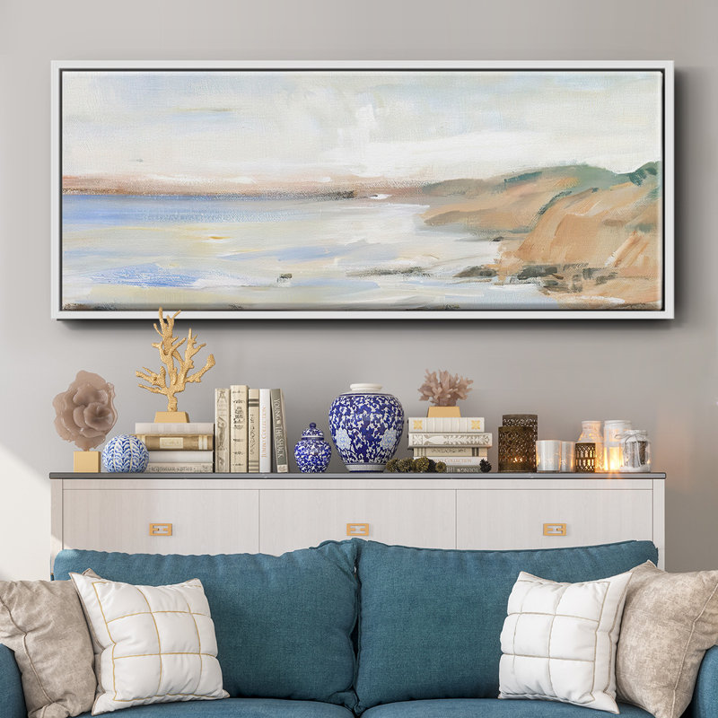 " Shoreline Study II ", White, 8" H x 20" W x 1.5" D