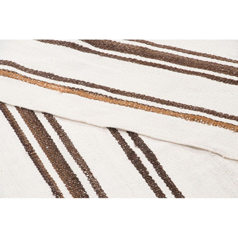Handmade Geometric Area Rug, Beige