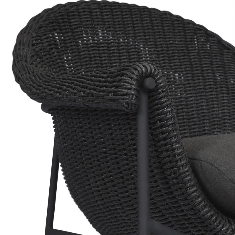 Suerte Outdoor Bar Stool, Black, Gray