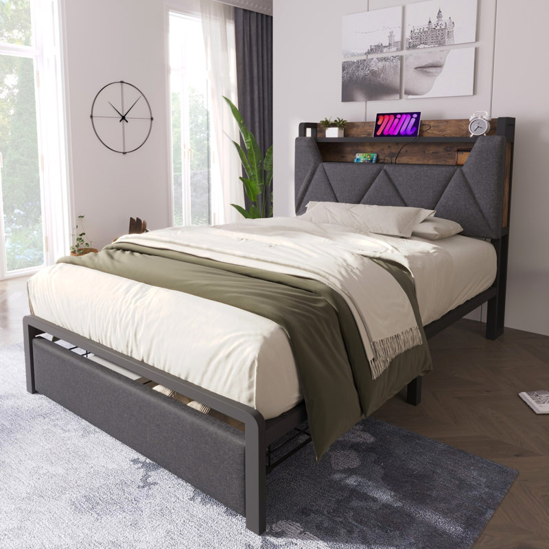 Upholstered Storage Bed, Single (3')