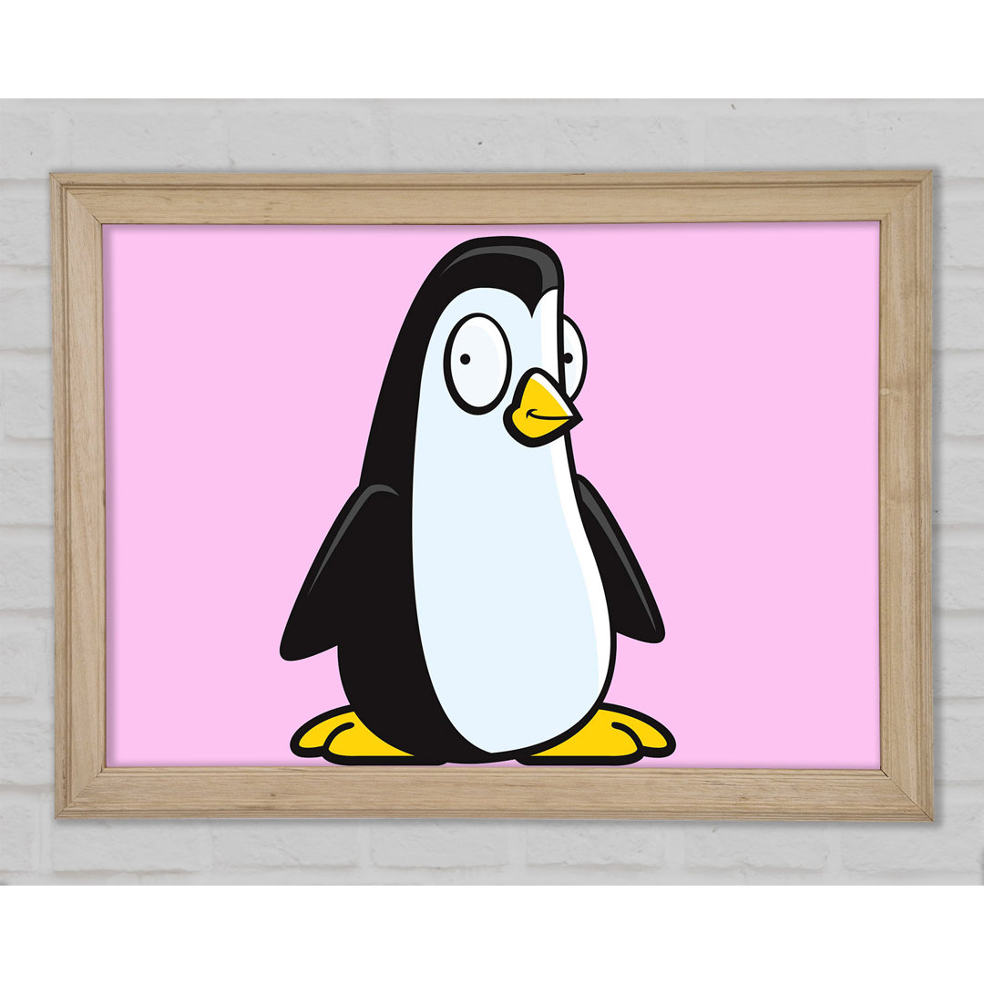 Lustiger Pinguin Rosa - Einzelner Bilderrahmen Kunstdrucke