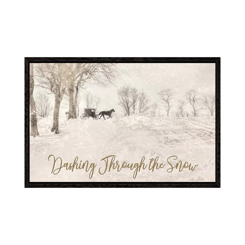 Dashing Through The Snow by Lori Deiter - Print on Canvas, Black Framed, 45.72cm H x 66.04cm W x 3.81cm D
