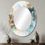 Vibrant Paint Eruption V - Miroir mural ovale vert-113799619