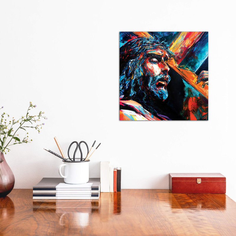 Jesus Christ by Natasha Mylius - Wrapped Canvas Painting, 45.72 cm H x 45.72 cm W x 1.91 cm D