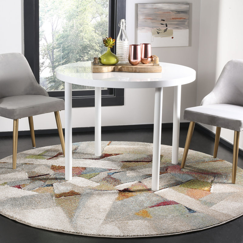 Geometric Shapes Area Rug, Round 201 cm