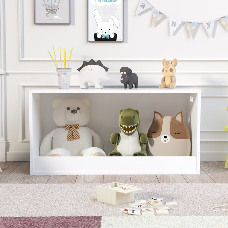 Banc de rangement moderne blanc avec casier ouvert, organisateur de présentation minimaliste pour l'entrée, le salon ou la chambre à coucher