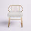 Chaise rembourrée à dossier à lattes blanche