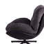 Chaise d'appoint pivotante à 360 °, méridienne moderne en chenille avec base en similicuir et métal noir-763703327