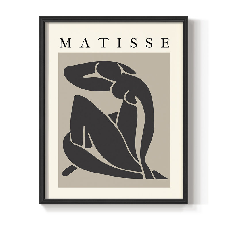 Matisse CECLxxx, reproduction encadrée - bois massif, Noir, H 20 po x l 16 po