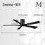 60" Irene 5-Blade Hugger Ceiling Fan with Wall Remote-1087667376-1087667391-1087667335