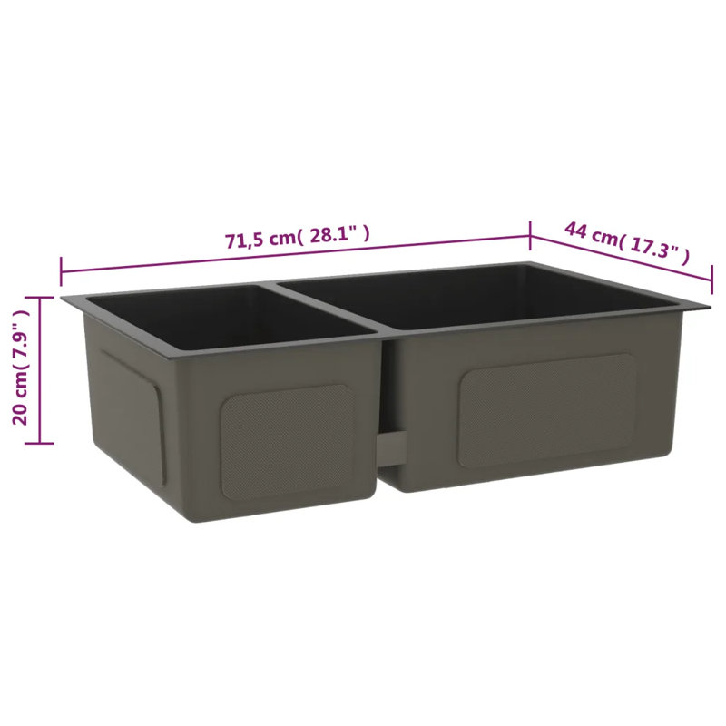 Triplett 1.5 Bowl Inset Kitchen Sink, Black