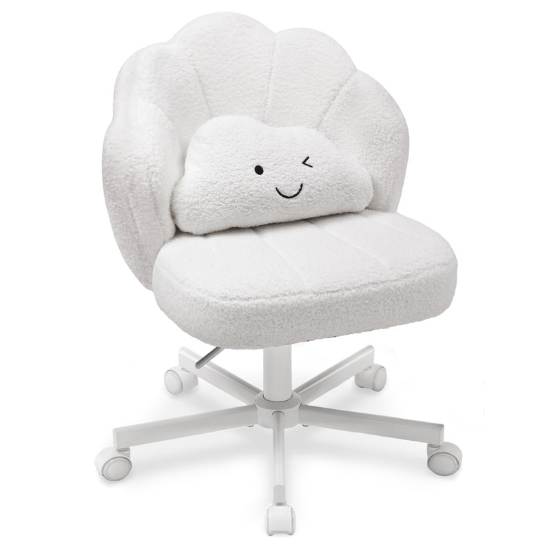 COMHOMA Office Chair, White Teddy