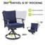 Chaises de patio en métal avec coussins bleus 2 pièces Maynard-122588602