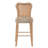 Markus 30.71'' Seat Height Farmhouse Acacia Wood Barstool with Woven Rattan Backrest & Fabric Cushion for Kitchen Island & Home Bar-1893532290