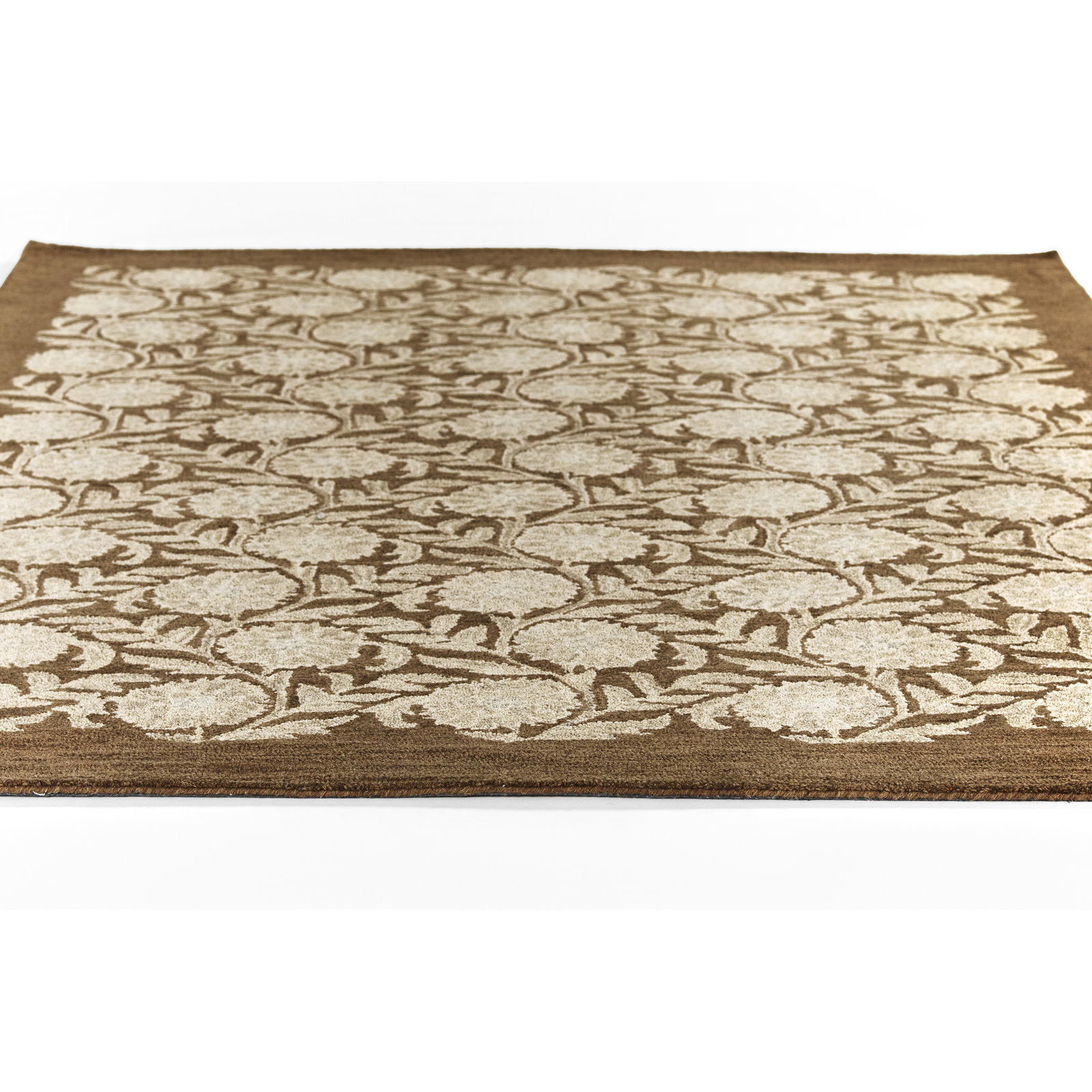Eleanora Hand Tufted Wool Floral Brown Area Rug, 2'6" X 8' Runner