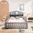 Full-Size Montessori Floor Bed With Bookcases And Blackboards, Versatile Platform Beds With Guard Rails, Solid Wood Floor Beds With Storage Headboards, Ideal For  And Teens-1033253218