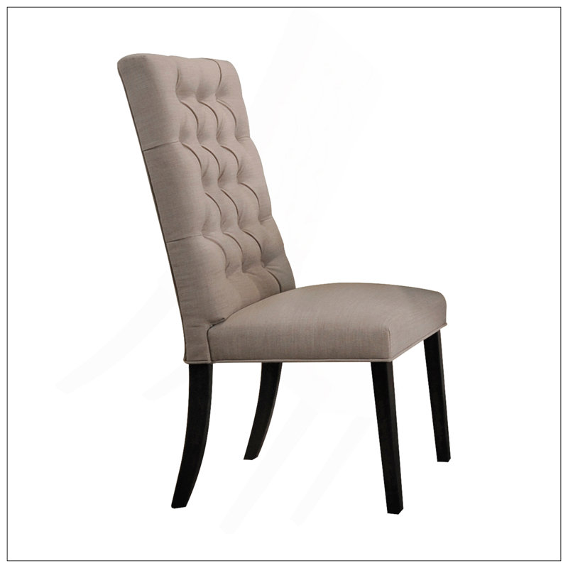 Ensemble de 2 chaises d'appoint Morland en lin brun clair et finition noire rétro