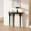 Console demi-cercle en bois massif noir-1569040262