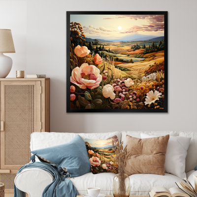 «Threaded Garden Tapisserie - Abstract Landscape», reproduction d'art sur toile_105686