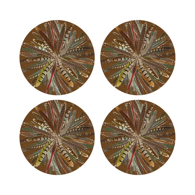 Napperon Pheasant Feathers, Brun