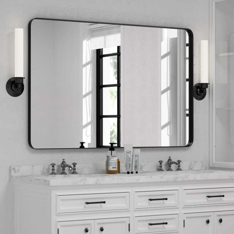 PrimePlus Rectangle Wall Mirror Bathroom Vanity Mirror, Gold, 40" x 30"