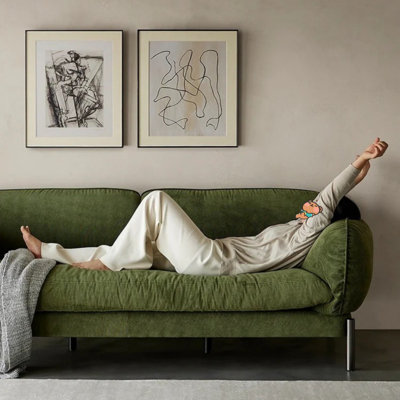 Luxe-Light Retro Green Sofa