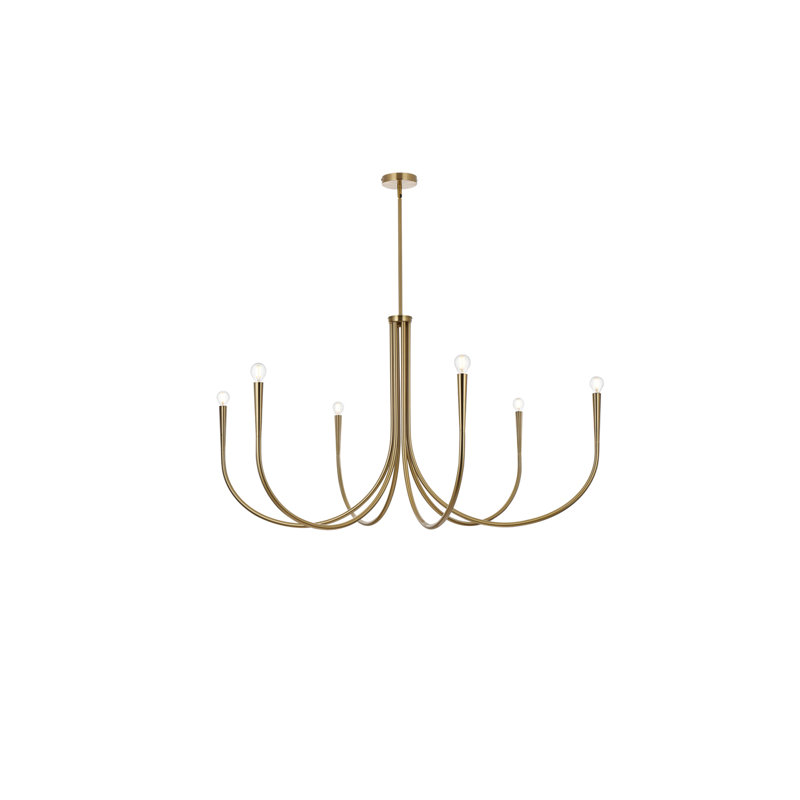 Layne chandelier, 27" H x 50" W x 50" D, Gold