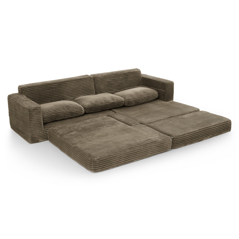 Siège du canapé droit, canapé modulaire en forme de L, canapé compressé qui se déplie dans le lit, idéal pour la chambre à coucher avec espace - Conception efficace