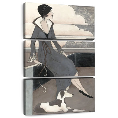 Navette Art déco avec un chien