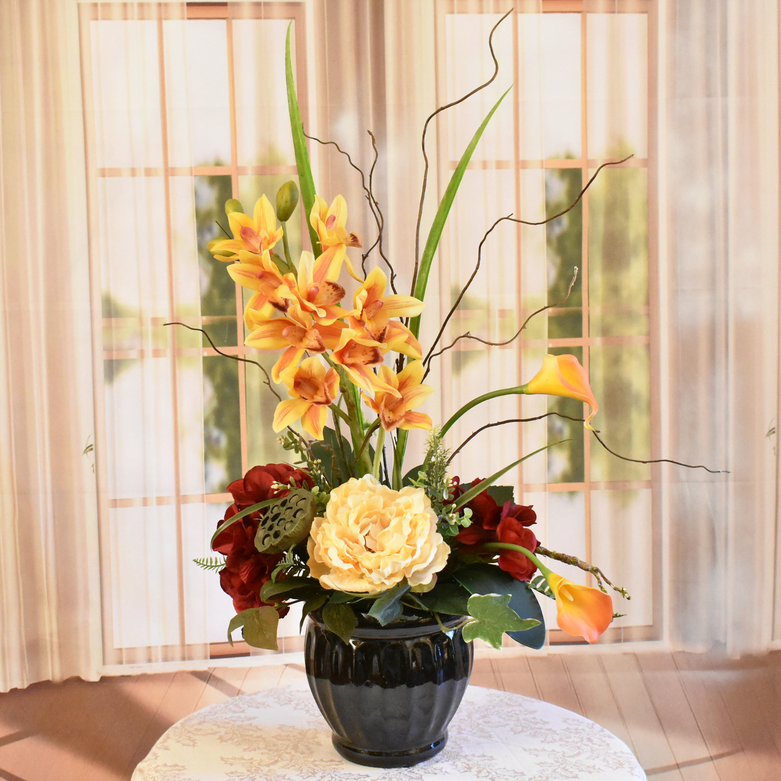 Primrue Orchid Floral Arrangements in Vase | Wayfair