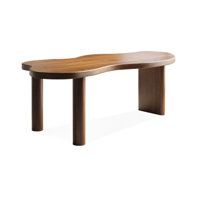 Bureau en bois massif noyer courbé